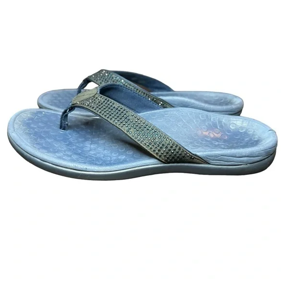 Vionic Tide Rhinestone Thong Sandals Size 7 Navy - Picture 3 of 10